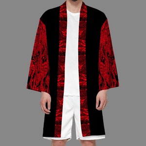 Daechwita Inspired Haori King Boss Robe Red Dragon Hanja Hangul Kpop ...