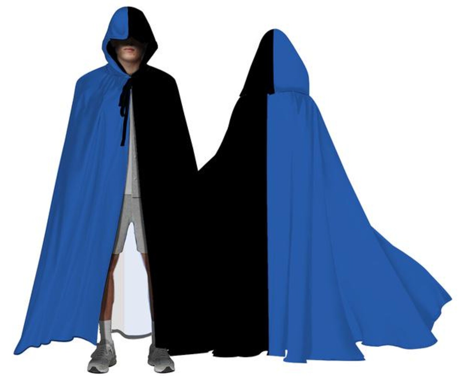 Split Cape Accessory Two Tone Split Cloak Perfect for Halloween Half Black Half White Unisex ...