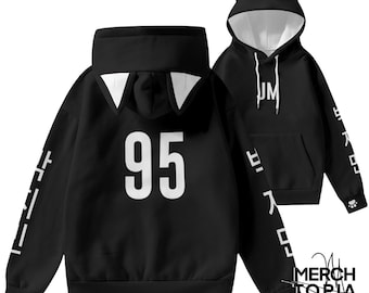 SG Cat Ears Hoodie Army Gift Idea Kpop Merch Lil Meow Meow Black and White Hoodie AOP Hooded Sweatshirt With Decorative Cat Ears Hoodie Etsy UK