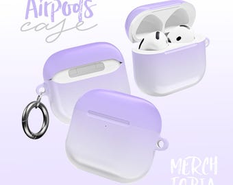 Purple Gradient AirPod Cases, Protective Cover, Trendy Gift Idea for Music Lovers, Unique Design Accessories, Everyday Use