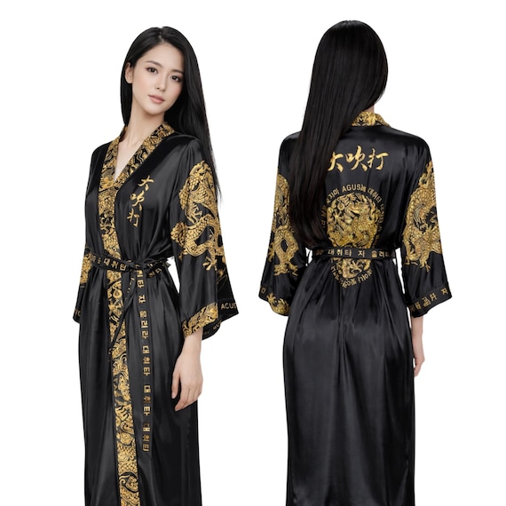 Daechwita Inspired Traditional Hanbok Robe K-Pop Concert Outfit King Boss Golden Dragon Hanja Asian Korean Style AOP Kimono Hanbok Haori