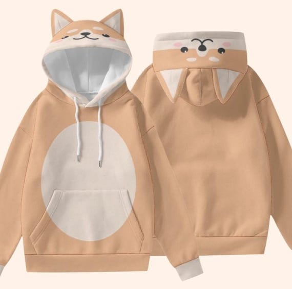 Shiba Dog Hoodie With 3D Ears Cute Dog Pet Lover Halloween Polyester +  Spandex Fun All Over Print Women's Hoodie With Decorative Ears - Etsy Canada