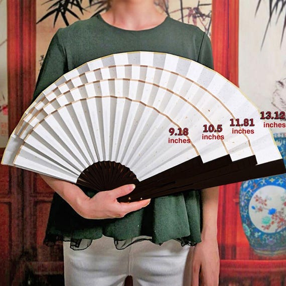 Kitsune Spun Silk Fan Czarny Dziewięcioogonowy Lis Kami