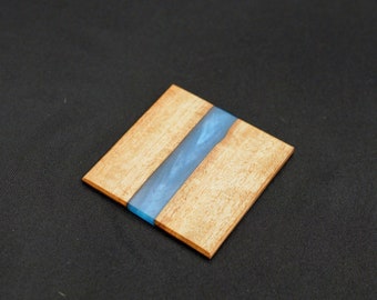 Walnut and epoxy resin coasters