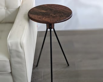 Black Walnut End Table - figured grain top - handmade in Canada