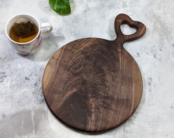 Black Walnut Wood Cutting Board Charcuterie Board Serving Board - Hand Made  - holiday gift - Premium Figured Grain style 5