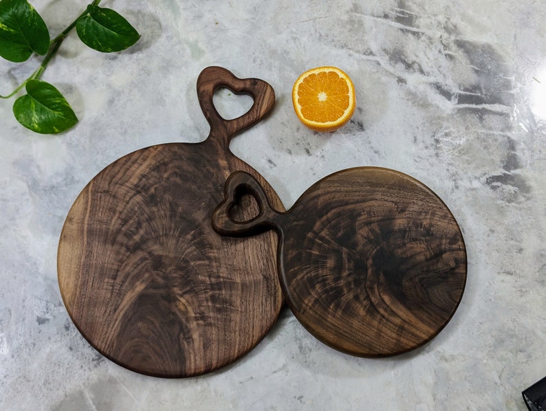 Black Walnut Wood Cutting Board Charcuterie Board Serving Board Hand Made holiday gift Premium Figured Grain style 5 image 4