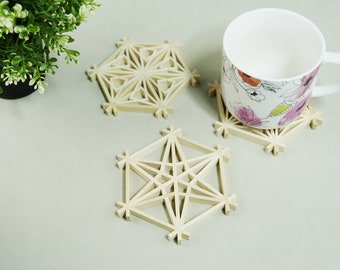 Set De 4 Dessous De Verres Déco Japonais CBKREATION - Rouge - Neuf