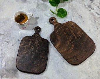 Black Walnut Wood Cutting Board Charcuterie Board Serving Board - Hand Made  - holiday gift - Premium Figured Grain - style 3