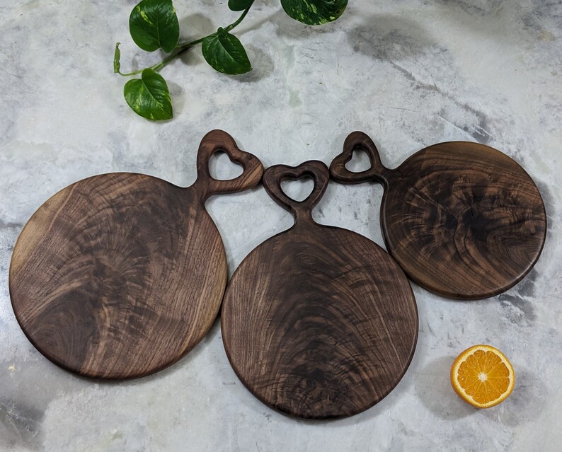 Black Walnut Wood Cutting Board Charcuterie Board Serving Board Hand Made holiday gift Premium Figured Grain style 5 image 5