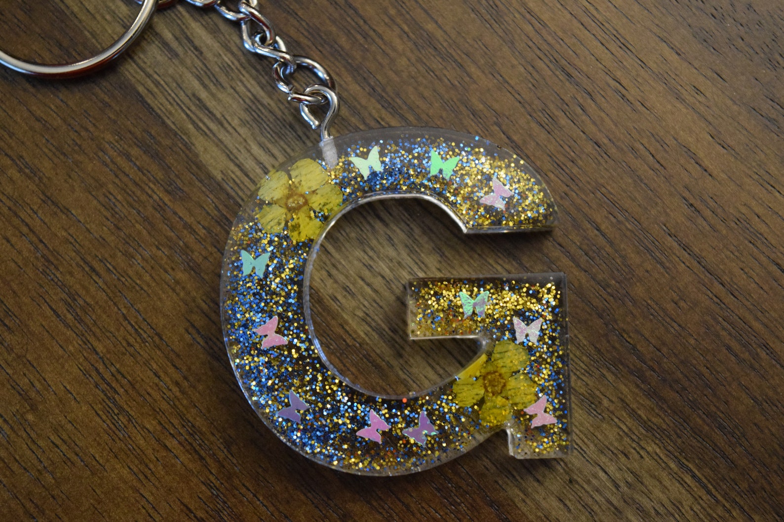Unique Glitter Letter G Keychain Free Shipping Christmas Etsy