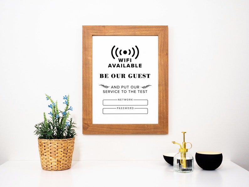 Printable Wifi Sign - Be Our Guest - Etsy