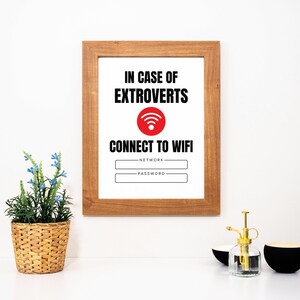 Printable Wifi Sign - In Case of Extroverts