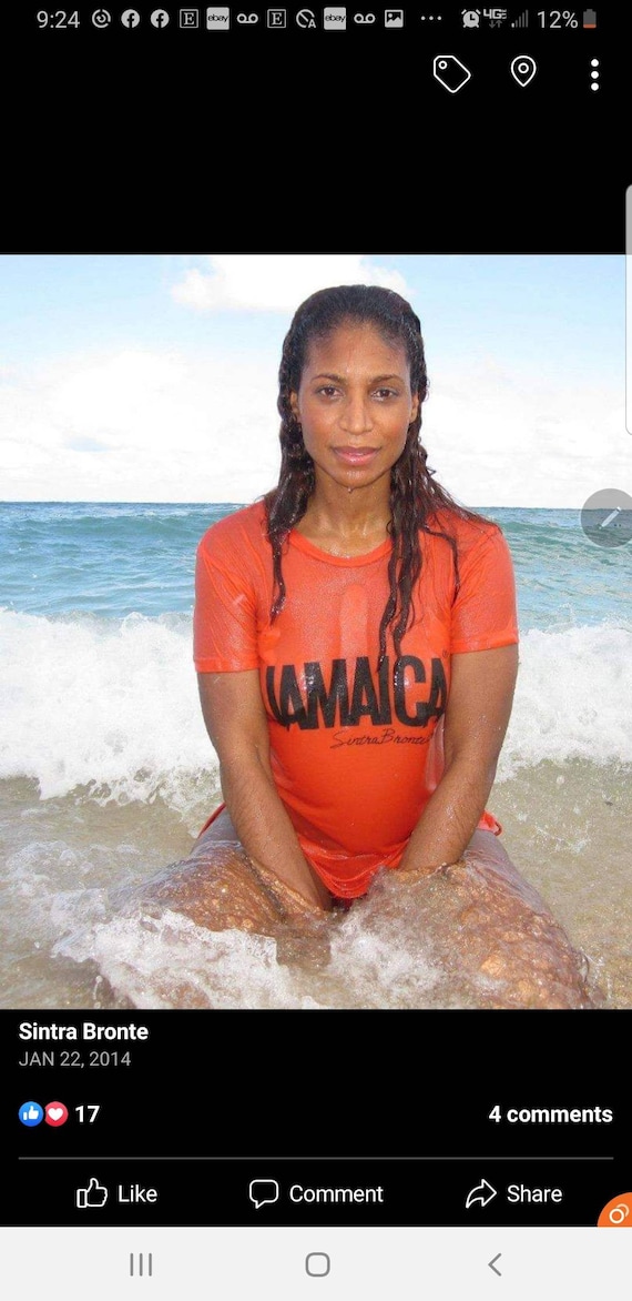 RARE Authentic vintage Full Sintra Bronte Jamaica JTB 70's wet t shirt