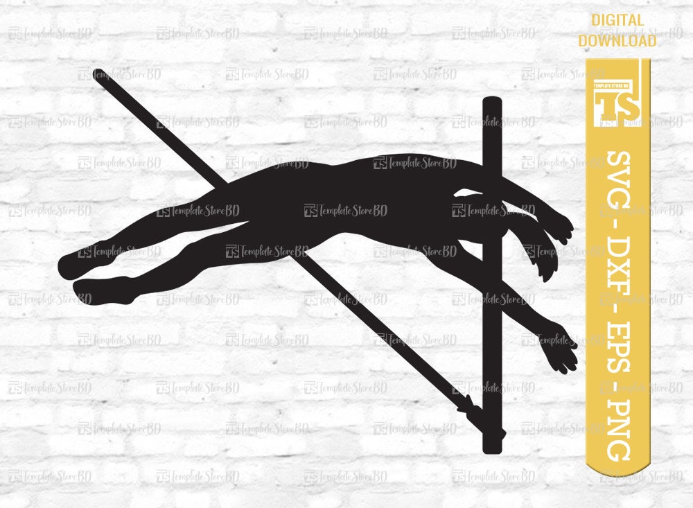 Pole Vault Silhouette, Pole Vault SVG Bundle, Pole Vault Vector, Women Pole Vault Vector, Women