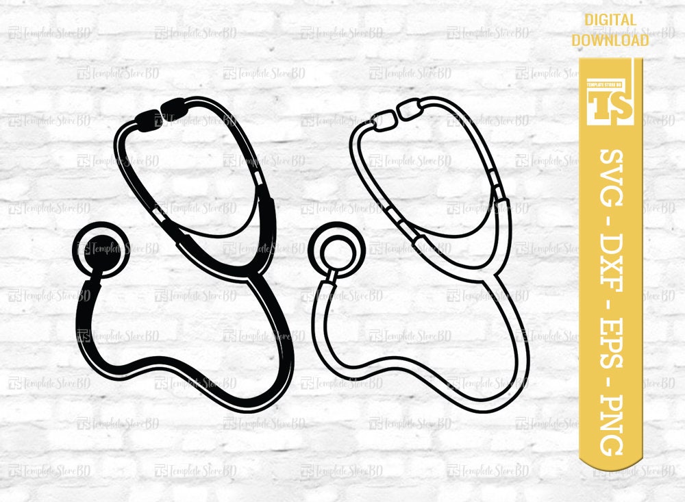 Stethoscope SVG File Stethoscope Monogram DXF Stethoscope - Etsy