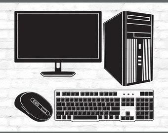 Computer SVG, Keyboard Vector, Computer Clipart, Computer Cricut, Computer Cut File, Technician svg, Keyboard svg dxf eps png jpg