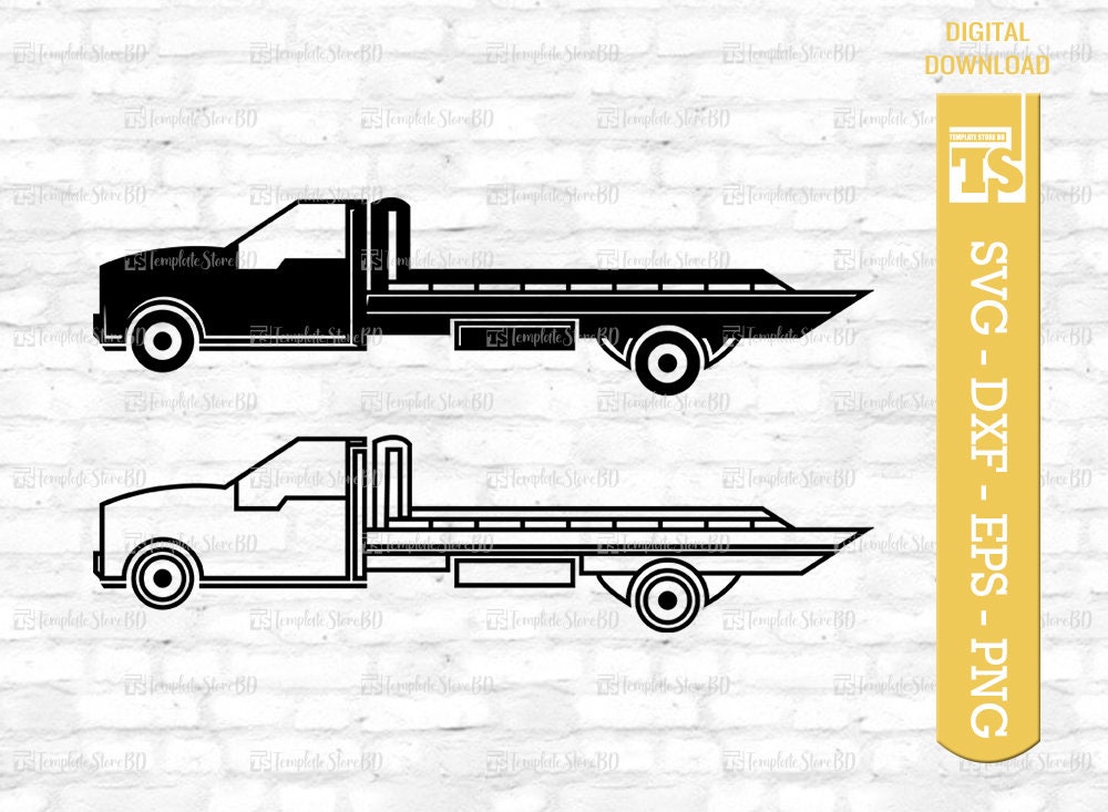 Tow Truck Svg Tow Truck Cut Files For Silhouette Png Tow Truck Clipart Eps Dxf Tow Truck Files for Cricut Tow Truck Outline #2 SVG