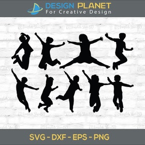 Kids Jumping SVG Cut Files | Kids Jumping Silhouette | Jumping Children Svg | Jumping Svg | Kids Jumping Bundle