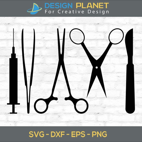 Medical tool clipart, Syringe svg , Commercial use Doctor Tools Silhouette, Medical Equipment SVG, cricut Clipart, Vector, eps, cut file