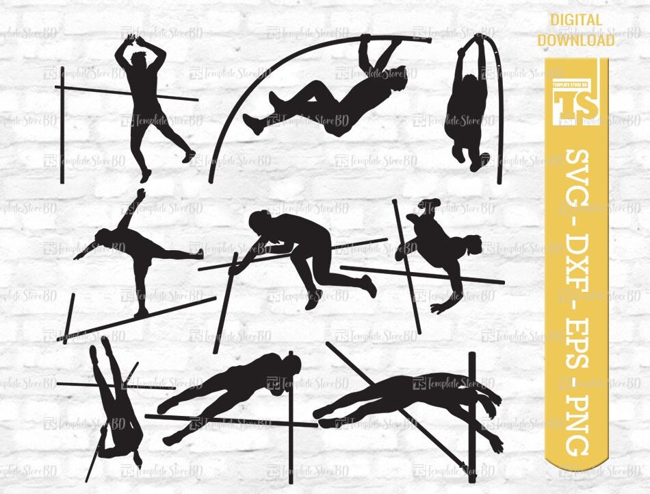 Pole Vault Silhouette Pole Vault SVG Bundle Pole Vault Etsy