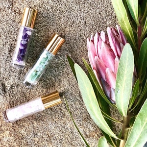 Set of 3- Essential Oil Crystal Gemstone Roller Ball Bottle 10ml | Eco-friendly gift | Healing stones