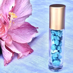 Turqoise Essential Oil Crystal Gemstone Roller Ball Bottle 10ml | Eco-friendly gifts for her| Crystal healing stones | DIY fragrance