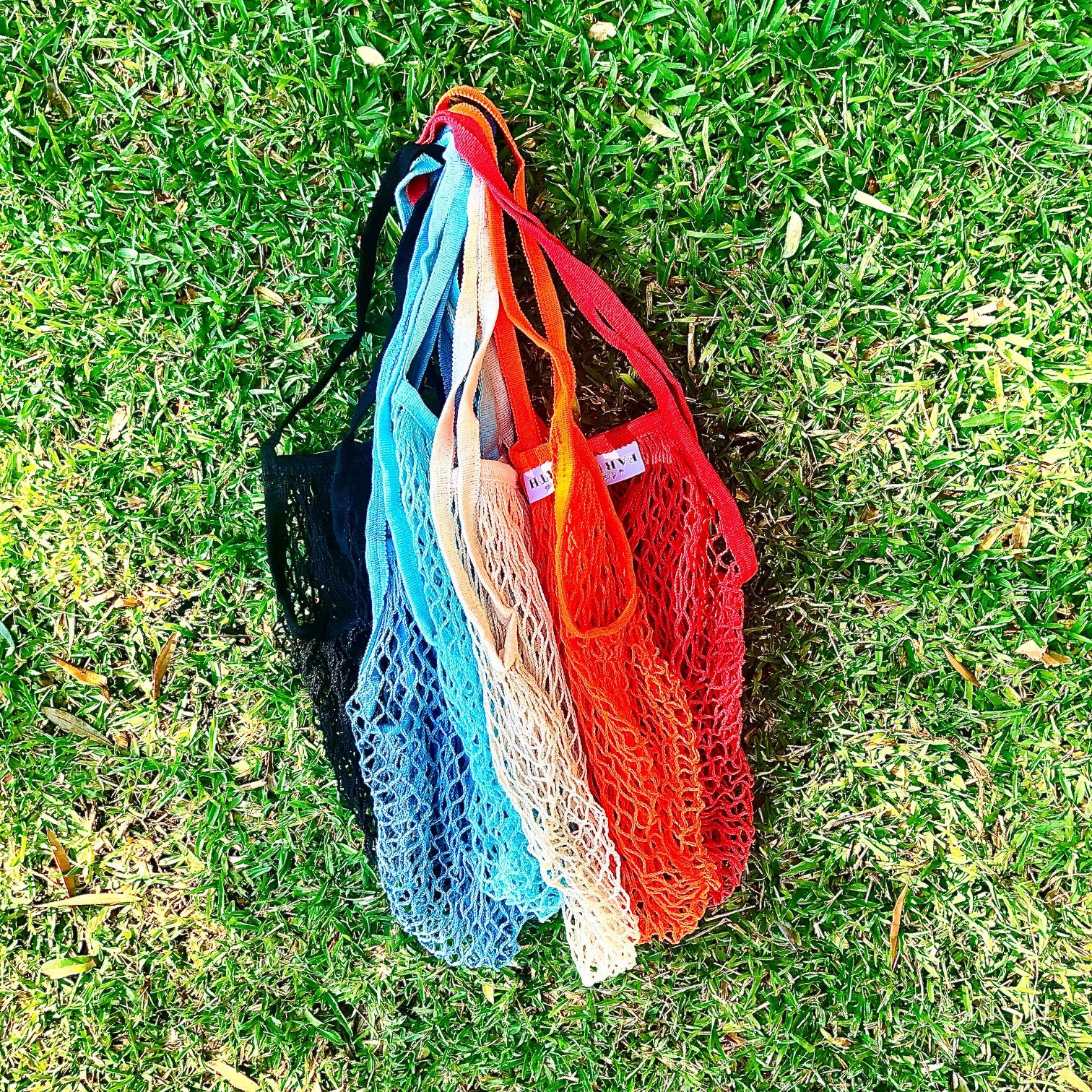 BLACK Cotton Mesh Shopping Bag 100% Organic Lightweight & | Etsy India