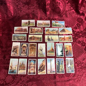 Antique Cigarette Cards, Complete Set Of 25 Cards, Wonders Of The World,  1926, W. D. & H. O. Wills, 25 Cards In Colour