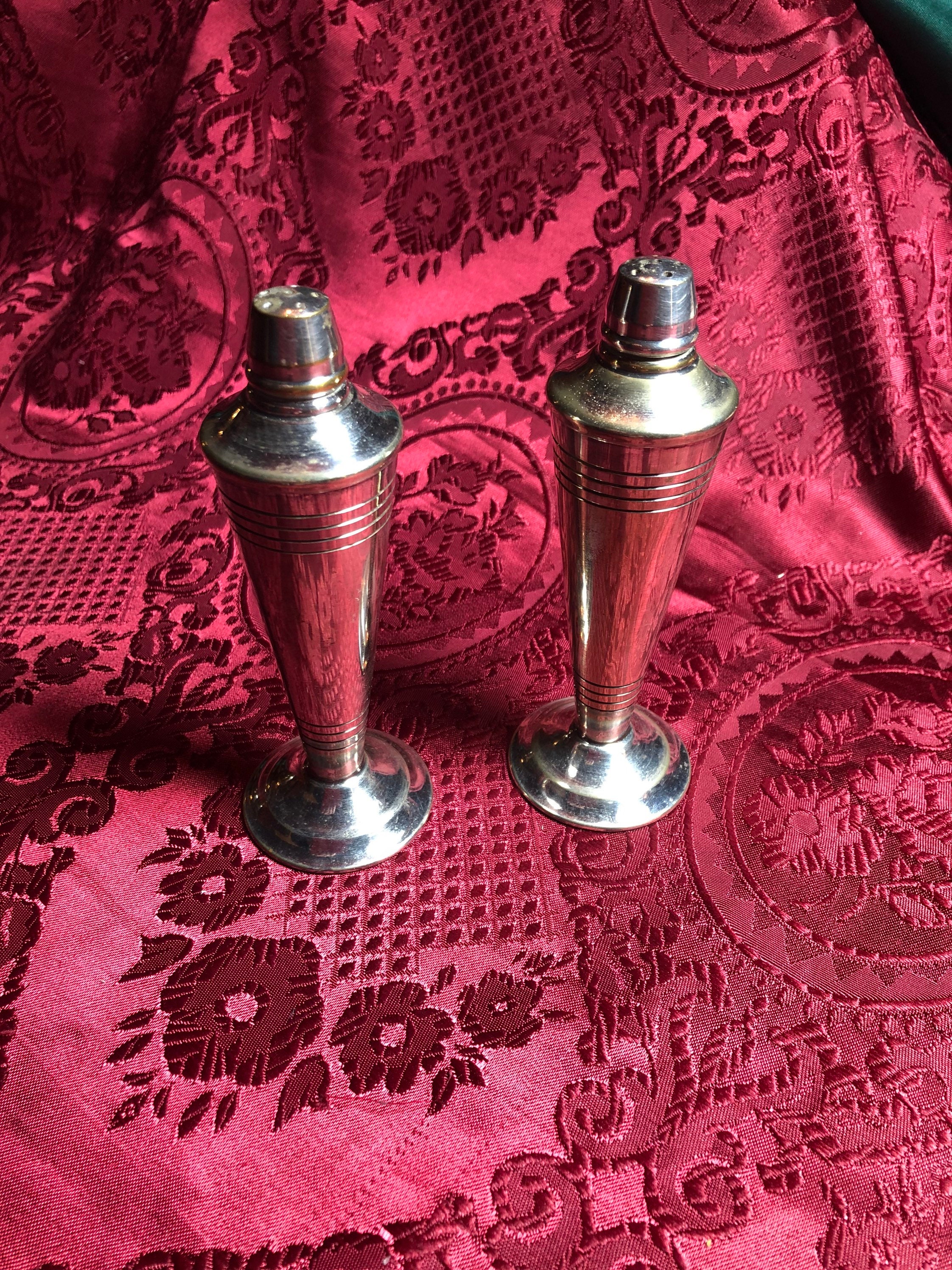 Antique Pair Of Salt And Pepper Shakers Silver Plated Made - Etsy 日本