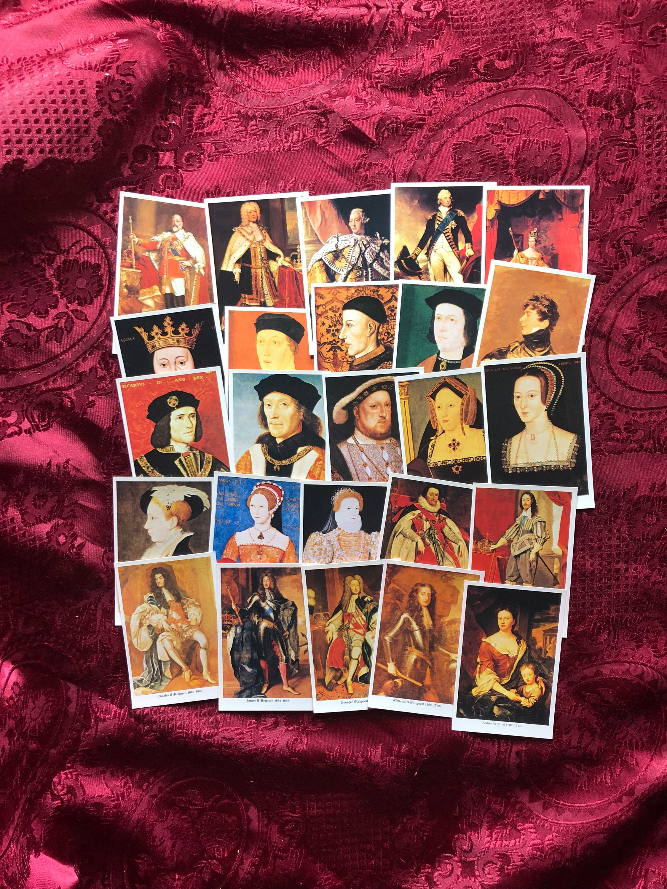 Vintage - Kings and Queens, Complete Set of 25 Collector Cards