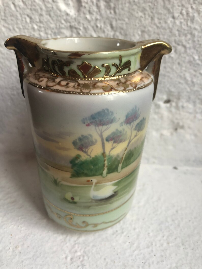 Vintage Japanese Hand Painted Vase Stamped Nagoya SNB Etsy Australia