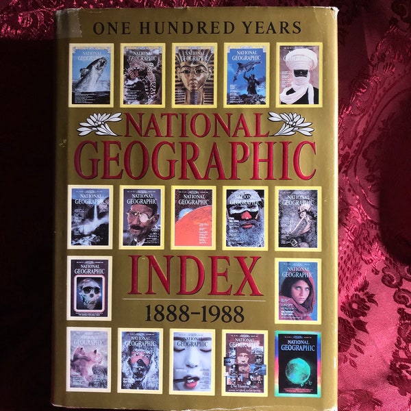 National Geographic Index 1888-1988 One Hundred Years, Photographic Magazine, World History, Geography, Maps, Bargain.