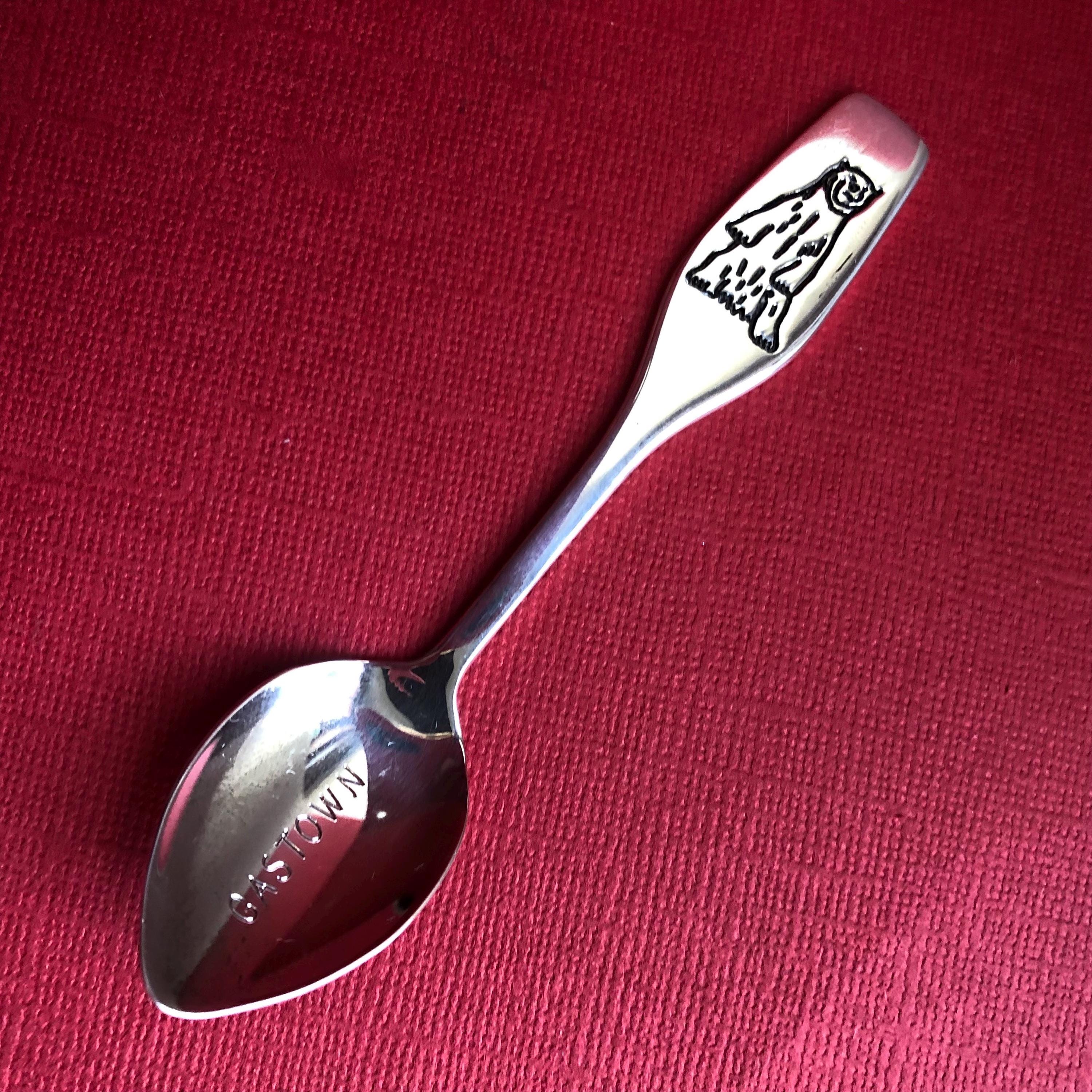 スターリング シルバーの記念品ティースプーン、ガスタウン