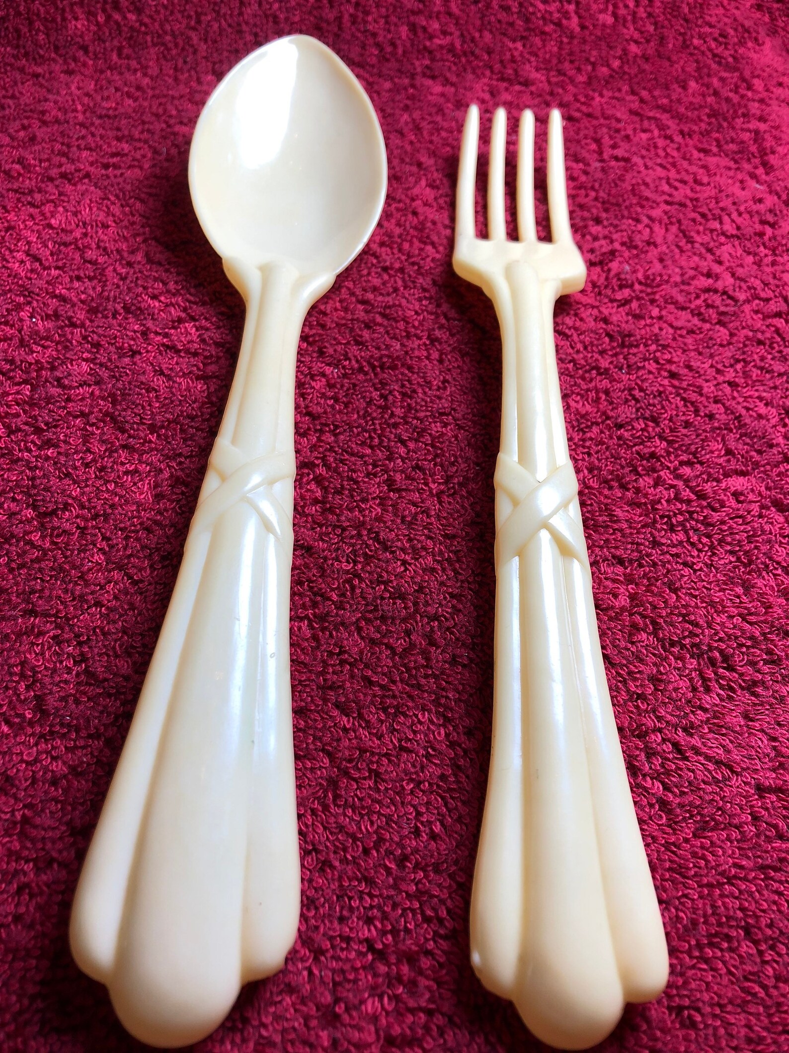 Unusual Pair Vintage Plastic Salad Servers off Whitebone Etsy Australia