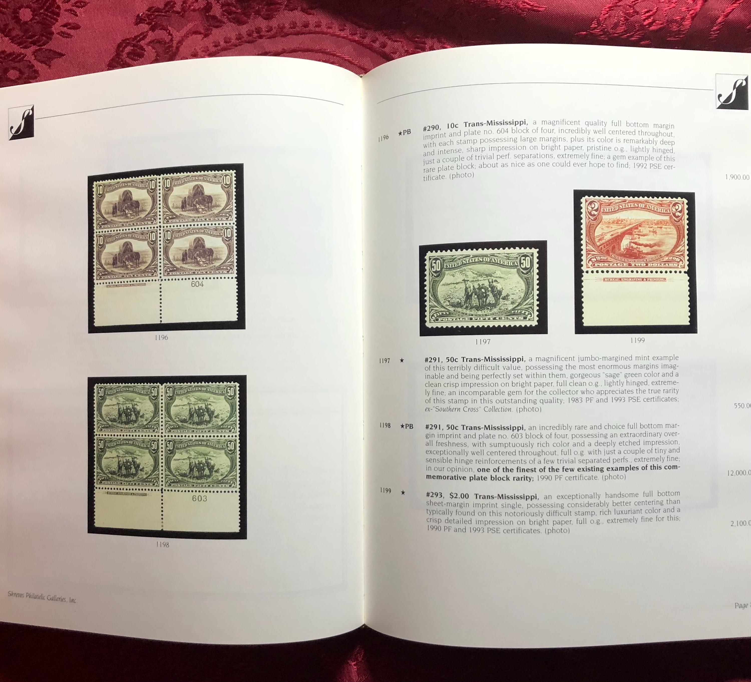 アメリカの郵便切手、2 つの高品質オークション カタログ、米国の切手