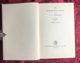 The Enormous Room,  Book by E. E. Cummings, 1928, Famous British Poet, Scarce Hard Cover Book of Prose,