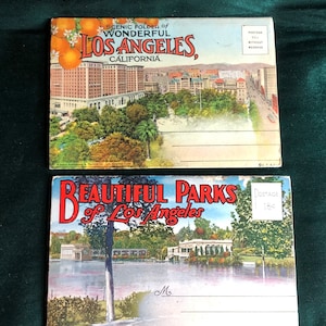 Vintage Postcard Booklets, Los Angeles California USA, 1920&#39;s LA, California History, Pre War Los Angeles.