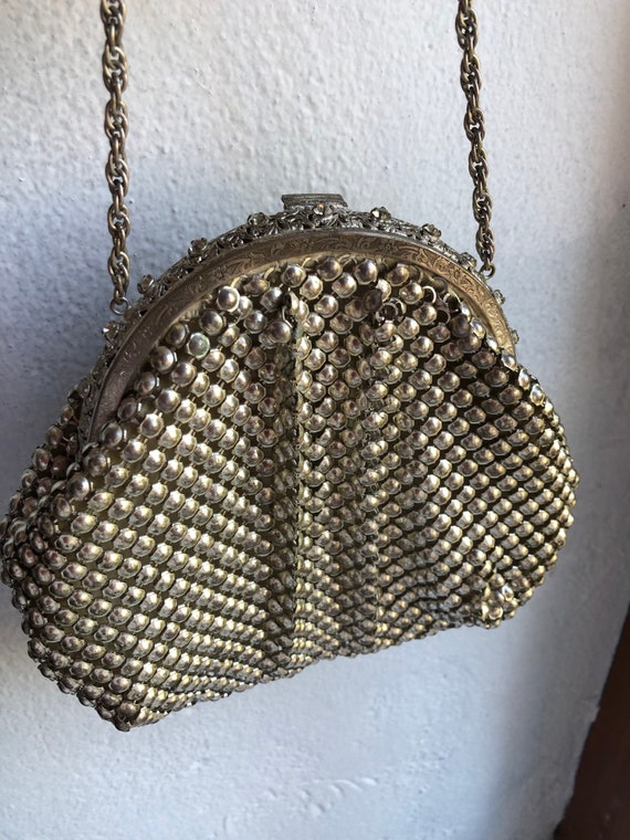 Exquisite Metal Mesh Handbag, Unusual 1920's, Shi… - image 5