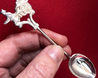 香港のヴィンテージ銀スプーン、東洋の華やかなお土産ティースプーン6