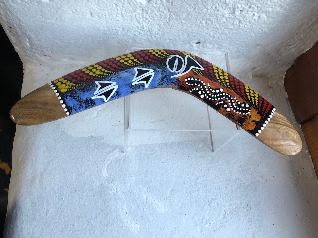 Boomin Boomerang Vintage Souvenir Boomerang Hand Painted Etsy