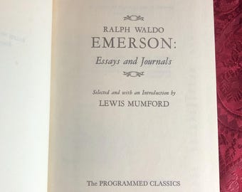 Ralph Waldo Emerson : Essays And Journals, Selected by Lewis Mumford, Quality Book, American Author, Literature, History.