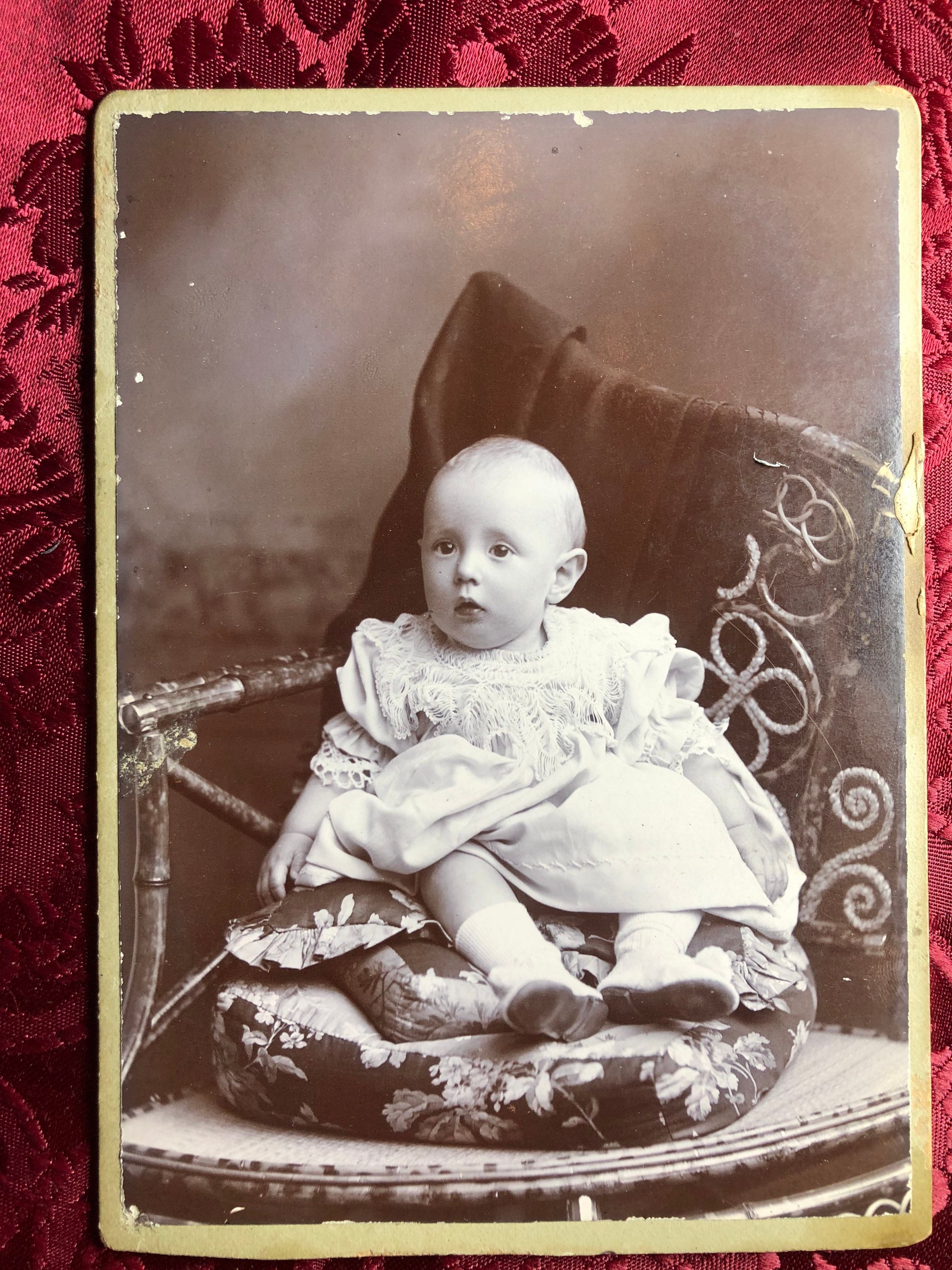 Pair of Antique Baby Photographs, Early Studio Photography, Australian ...