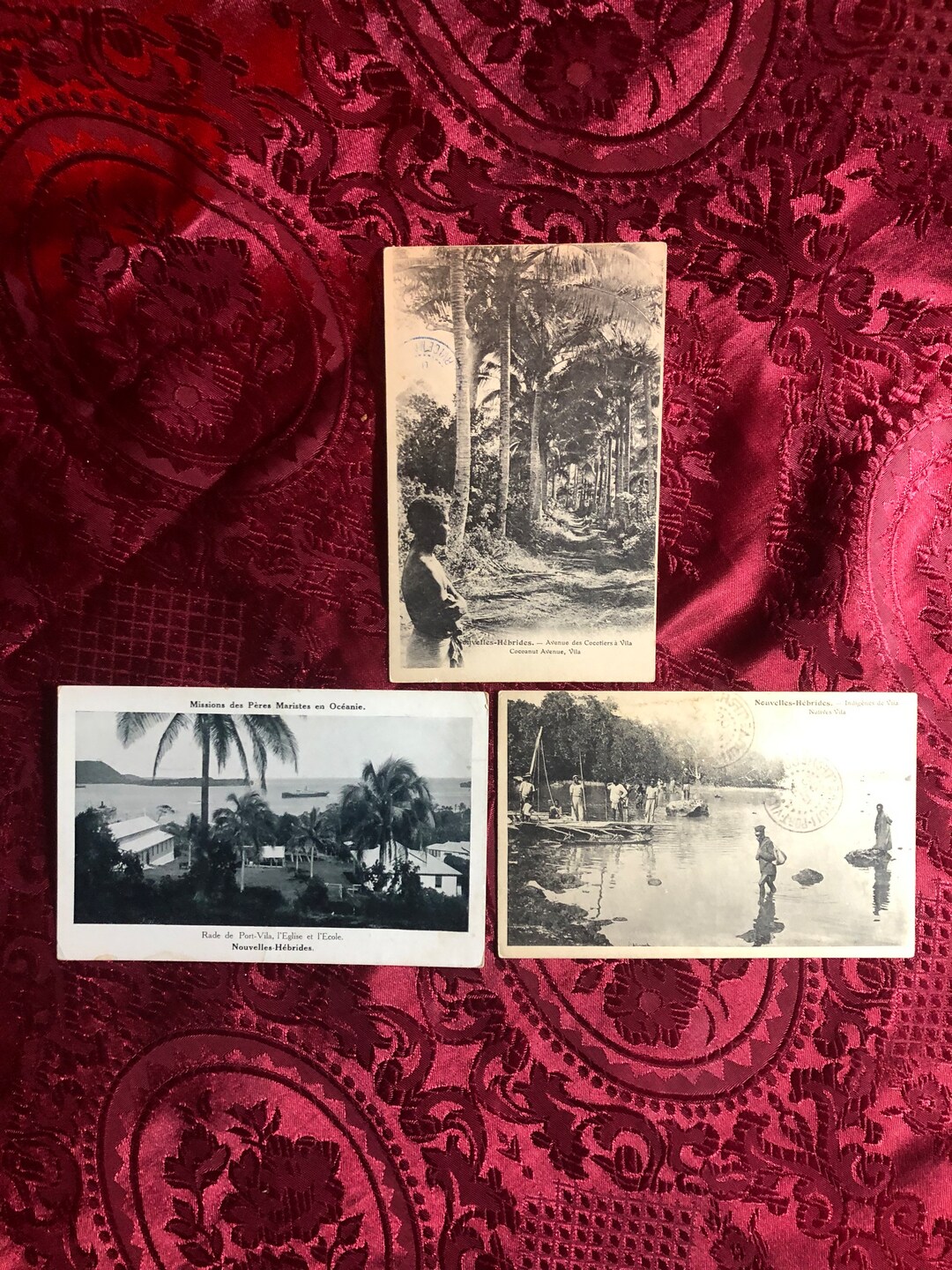 Rare Postcards 3 Old Postcards From the New Hebrides, French Nouvelles