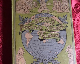 The World Postage Stamp Album, Antique Stamp Album Circa 1880, Philatelic History, Stamp Collector Book, T.H. Hinton.