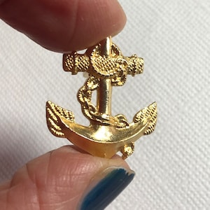 Naval Military Uniform Pins, Set of 7 Gold Tone Anchor Pins, Military Insignia, Sailor&#39;s Kit, Epaulettes.