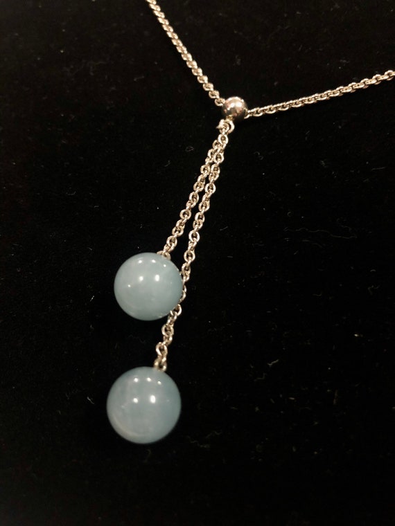 Silver and Aquamarine Necklace - image 4