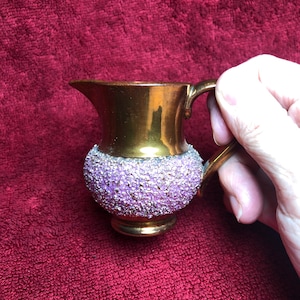 Antique Small Copper Lustre Jug, British Earthenware,