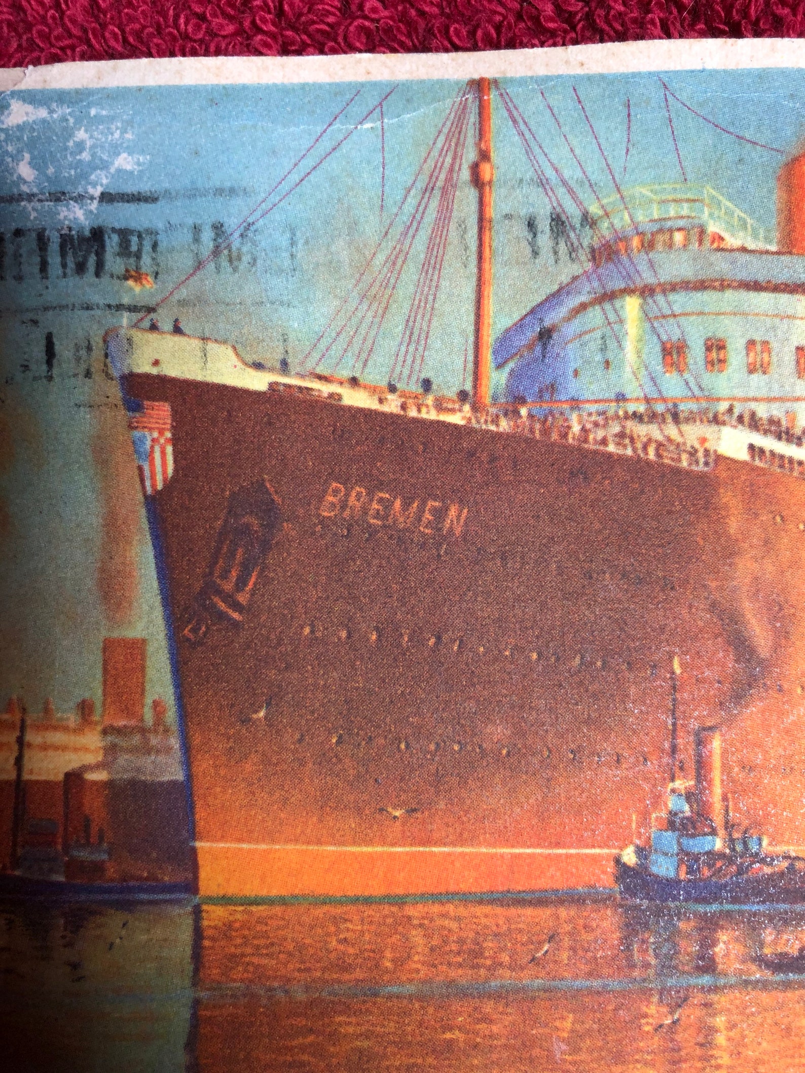 Postal histórica SS Bremen Ocean Liner Art Déco Historia Etsy España