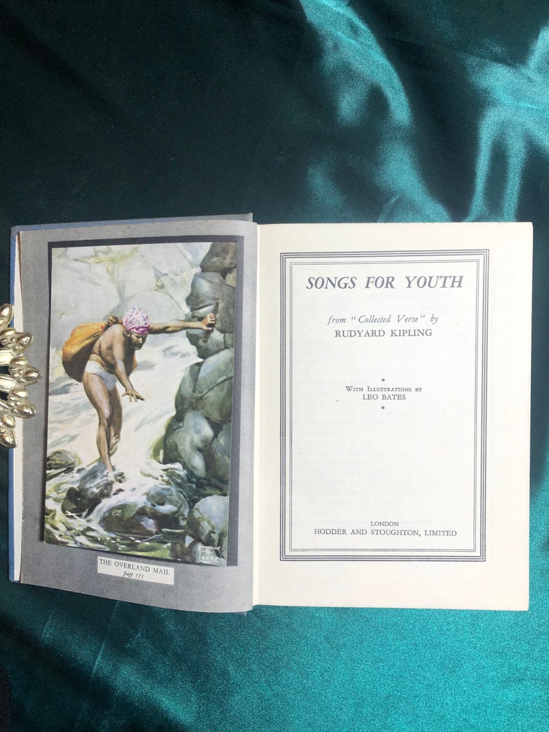 Songs For Youth, A Book Of Verse By Rudyard Kipling, Illustrations by Leo Bates, Special Art Edition, British India. image 1